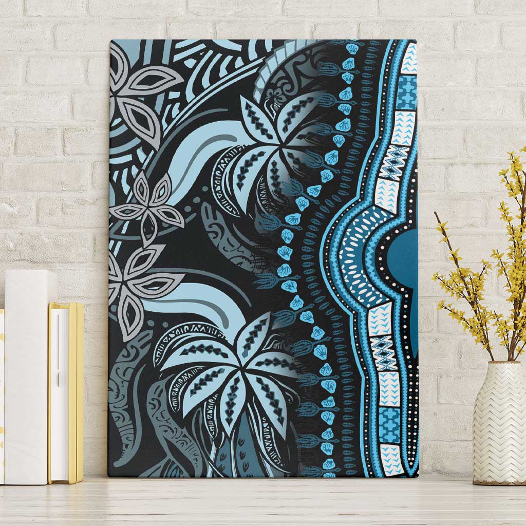 Polynesia Mixed African Dashiki Canvas Wall Art Afro-pacific Culture - Blue