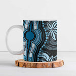 Polynesia Mixed African Dashiki Ceramic Mug Afro-pacific Culture - Blue