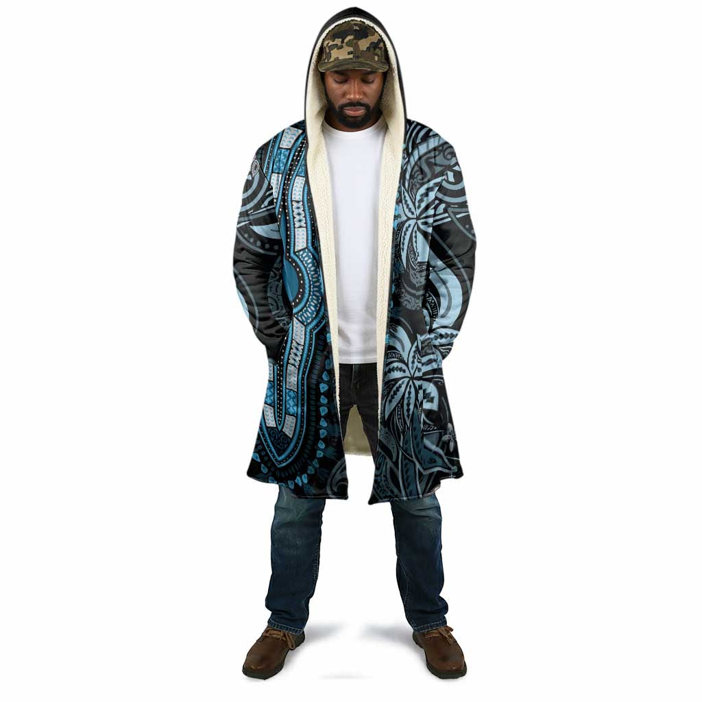 Polynesia Mixed African Dashiki Cloak Afro-pacific Culture - Blue