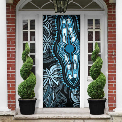 Polynesia Mixed African Dashiki Door Cover Afro-pacific Culture - Blue