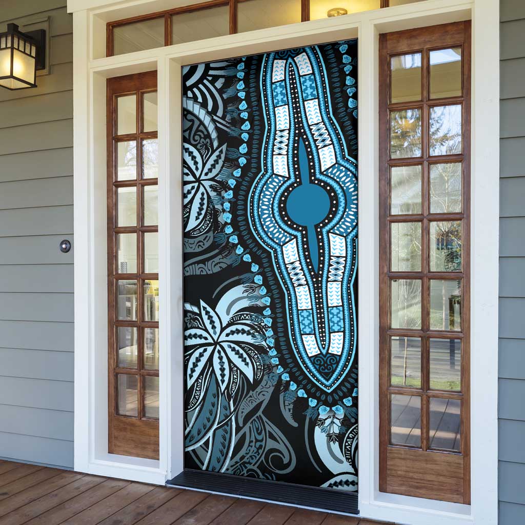 Polynesia Mixed African Dashiki Door Cover Afro-pacific Culture - Blue