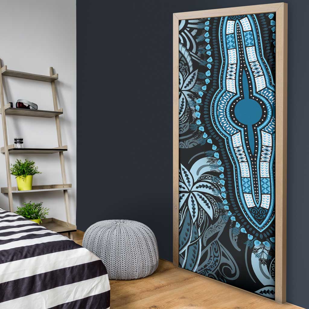Polynesia Mixed African Dashiki Door Cover Afro-pacific Culture - Blue