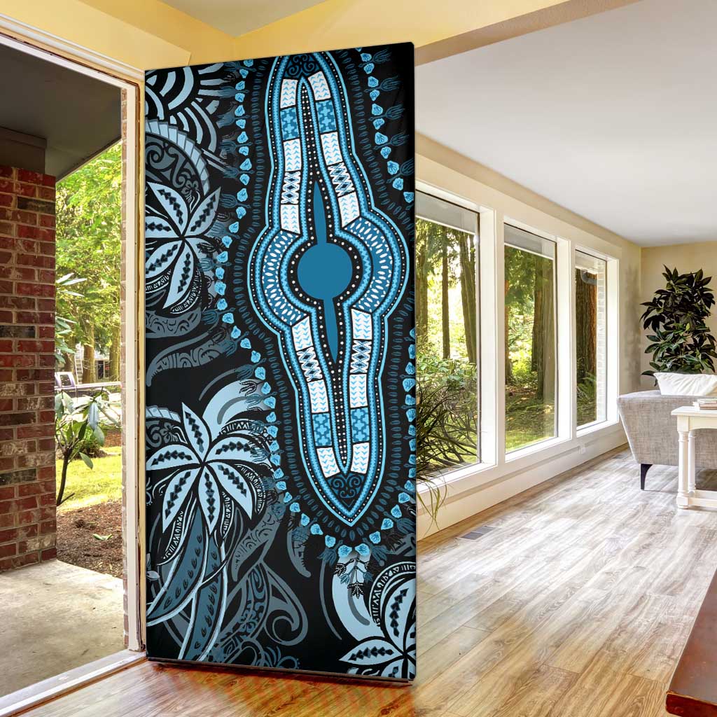 Polynesia Mixed African Dashiki Door Cover Afro-pacific Culture - Blue