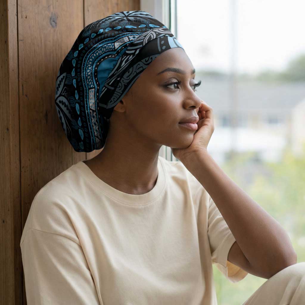 Polynesia Mixed African Dashiki Easy Headwrap Afro-pacific Culture - Blue