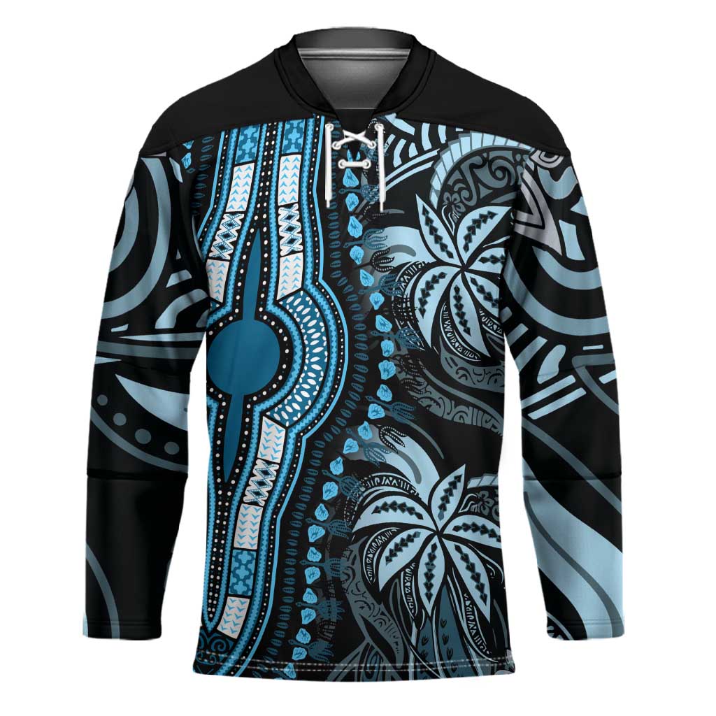 Polynesia Mixed African Dashiki Hockey Jersey Afro-pacific Culture - Blue