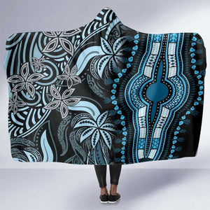 Polynesia Mixed African Dashiki Hooded Blanket Afro-pacific Culture - Blue