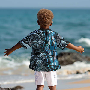 Polynesia Mixed African Dashiki Kid Hawaiian Shirt Afro-pacific Culture - Blue