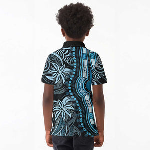 Polynesia Mixed African Dashiki Kid Polo Shirt Afro-pacific Culture - Blue