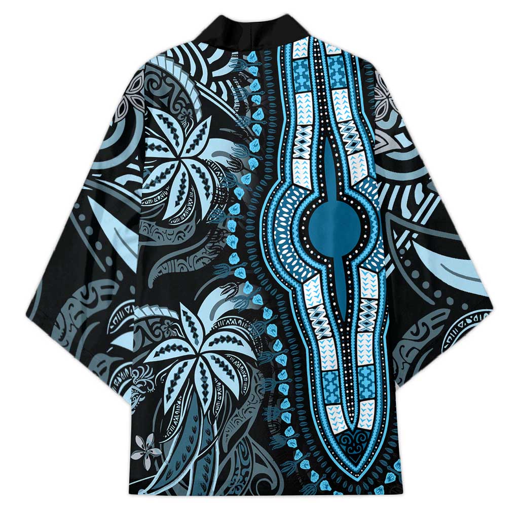 Polynesia Mixed African Dashiki Kimono Afro-pacific Culture - Blue