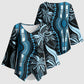 Polynesia Mixed African Dashiki Kimono Sleeve Blouse Afro-pacific Culture - Blue