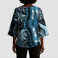 Polynesia Mixed African Dashiki Kimono Sleeve Blouse Afro-pacific Culture - Blue