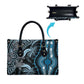 Polynesia Mixed African Dashiki Leather Bag Afro-pacific Culture - Blue