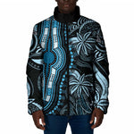 Polynesia Mixed African Dashiki Padded Jacket Afro-pacific Culture - Blue