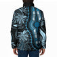 Polynesia Mixed African Dashiki Padded Jacket Afro-pacific Culture - Blue
