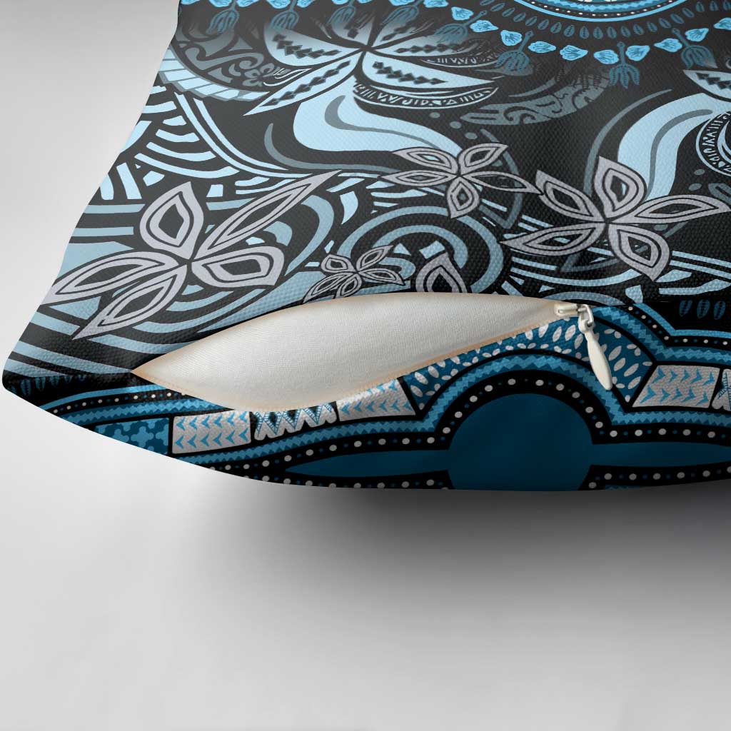 Polynesia Mixed African Dashiki Pillow Cover Afro-pacific Culture - Blue