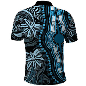 Polynesia Mixed African Dashiki Polo Shirt Afro-pacific Culture - Blue