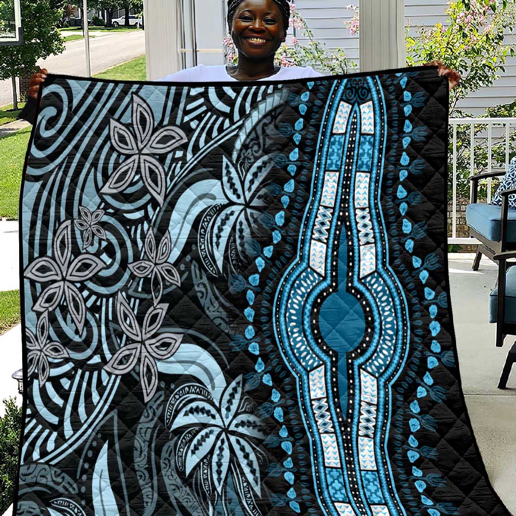 Polynesia Mixed African Dashiki Quilt Afro-pacific Culture - Blue