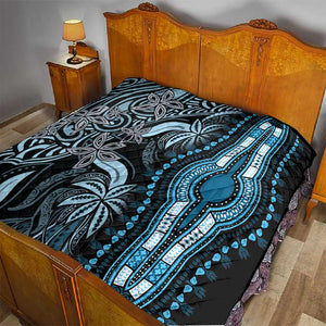 Polynesia Mixed African Dashiki Quilt Afro-pacific Culture - Blue