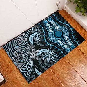 Polynesia Mixed African Dashiki Rubber Doormat Afro-pacific Culture - Blue