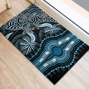 Polynesia Mixed African Dashiki Rubber Doormat Afro-pacific Culture - Blue