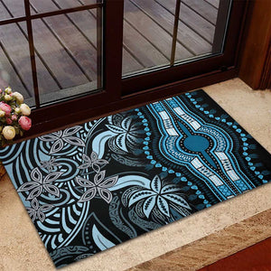 Polynesia Mixed African Dashiki Rubber Doormat Afro-pacific Culture - Blue