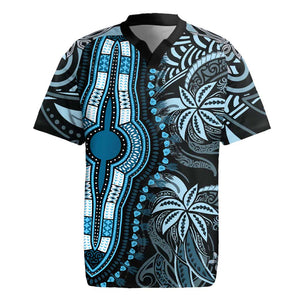 Polynesia Mixed African Dashiki Rugby Jersey Afro-pacific Culture - Blue