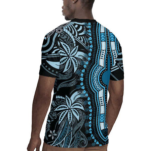 Polynesia Mixed African Dashiki Rugby Jersey Afro-pacific Culture - Blue