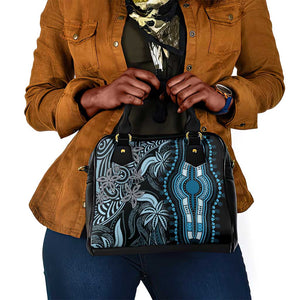 Polynesia Mixed African Dashiki Shoulder Handbag Afro-pacific Culture - Blue