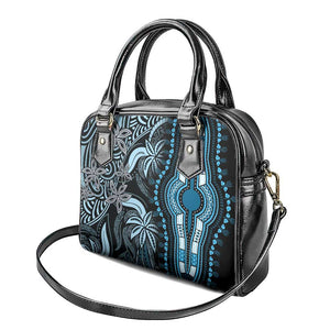 Polynesia Mixed African Dashiki Shoulder Handbag Afro-pacific Culture - Blue