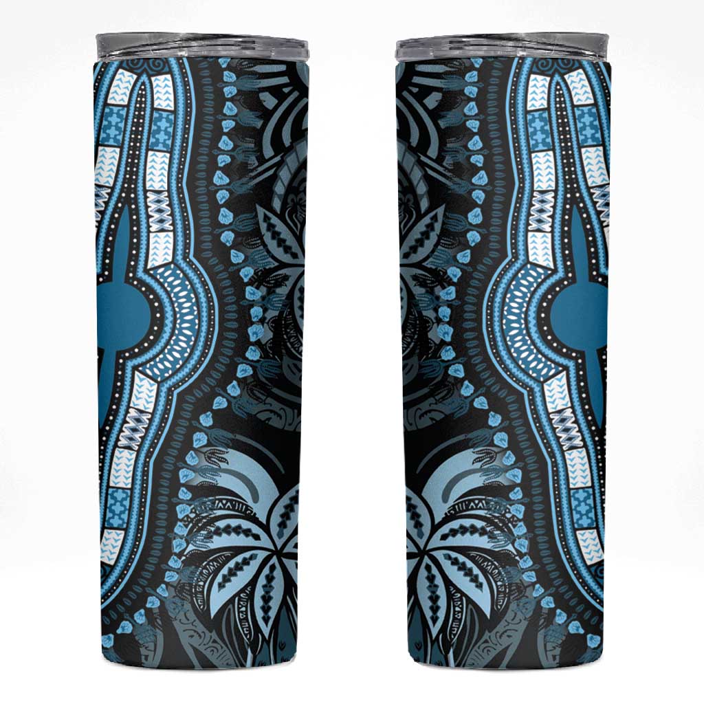 Polynesia Mixed African Dashiki Skinny Tumbler Afro-pacific Culture - Blue