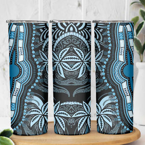 Polynesia Mixed African Dashiki Skinny Tumbler Afro-pacific Culture - Blue