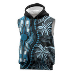 Polynesia Mixed African Dashiki Sleeveless Hoodie Afro-pacific Culture - Blue - African Pride