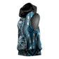 Polynesia Mixed African Dashiki Sleeveless Hoodie Afro-pacific Culture - Blue - African Pride