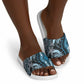 Polynesia Mixed African Dashiki Slide Sandals Afro-pacific Culture - Blue