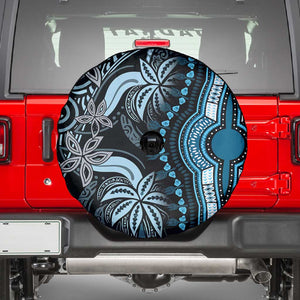 Polynesia Mixed African Dashiki Spare Tire Cover Afro-pacific Culture - Blue