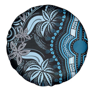 Polynesia Mixed African Dashiki Spare Tire Cover Afro-pacific Culture - Blue