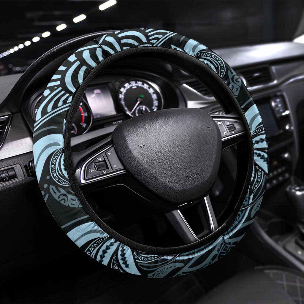 Polynesia Mixed African Dashiki Steering Wheel Cover Afro-pacific Culture - Blue