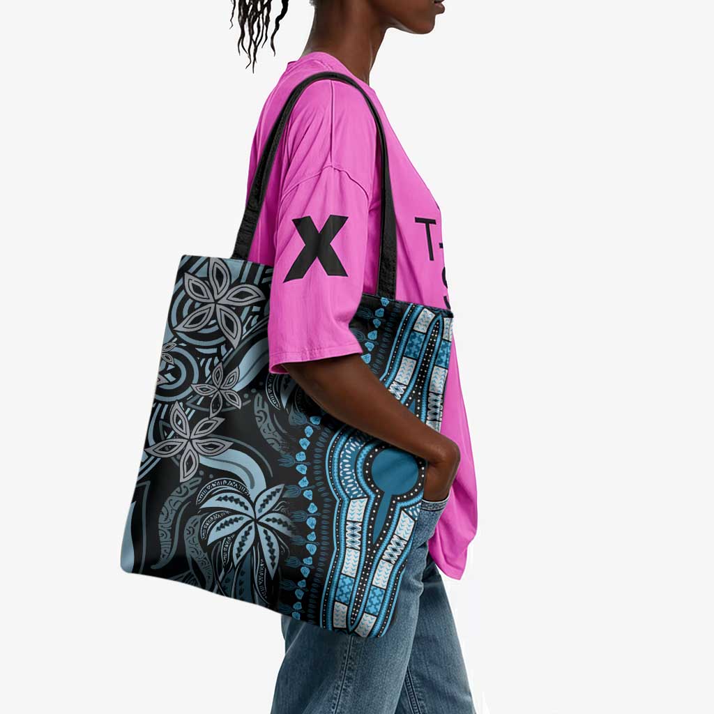 Polynesia Mixed African Dashiki Tote Bag Afro-pacific Culture - Blue