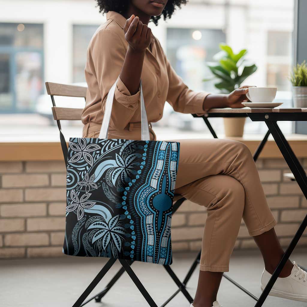 Polynesia Mixed African Dashiki Tote Bag Afro-pacific Culture - Blue