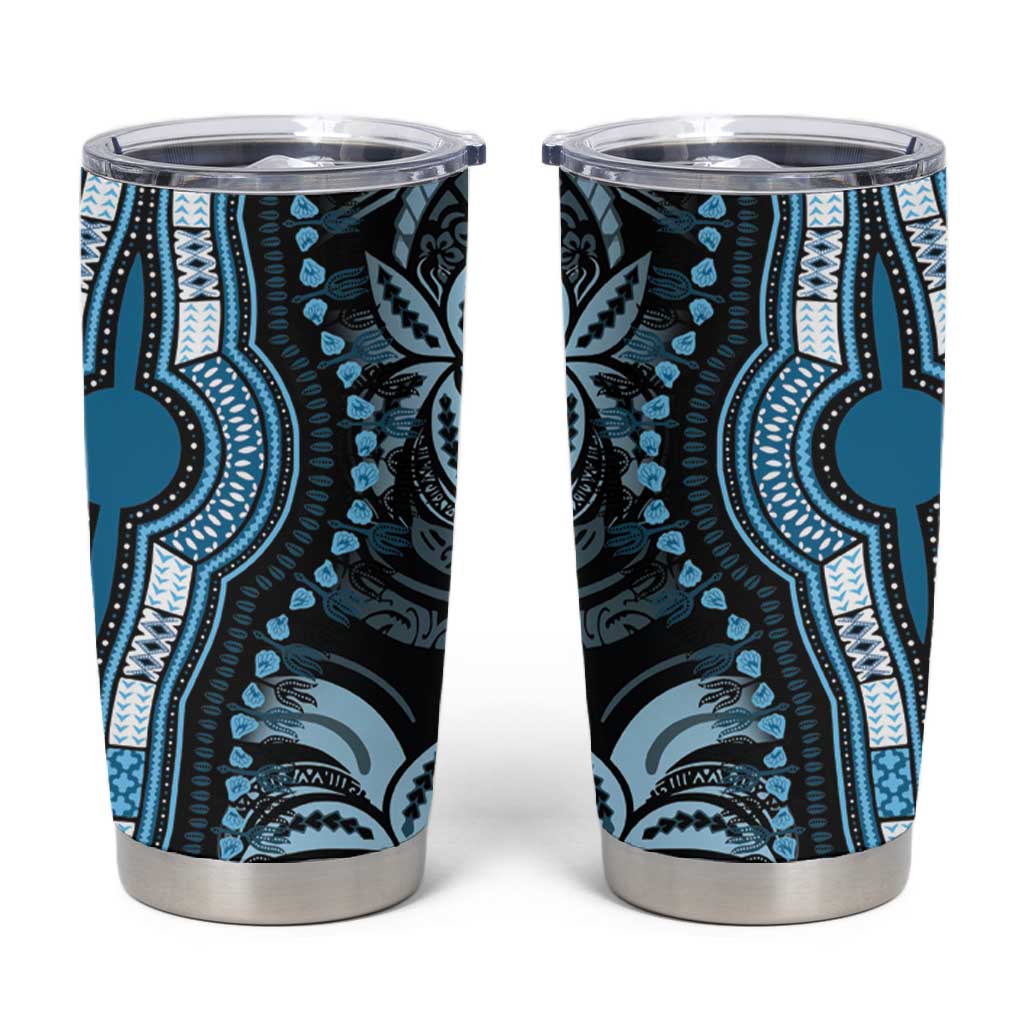 Polynesia Mixed African Dashiki Tumbler Cup Afro-pacific Culture - Blue