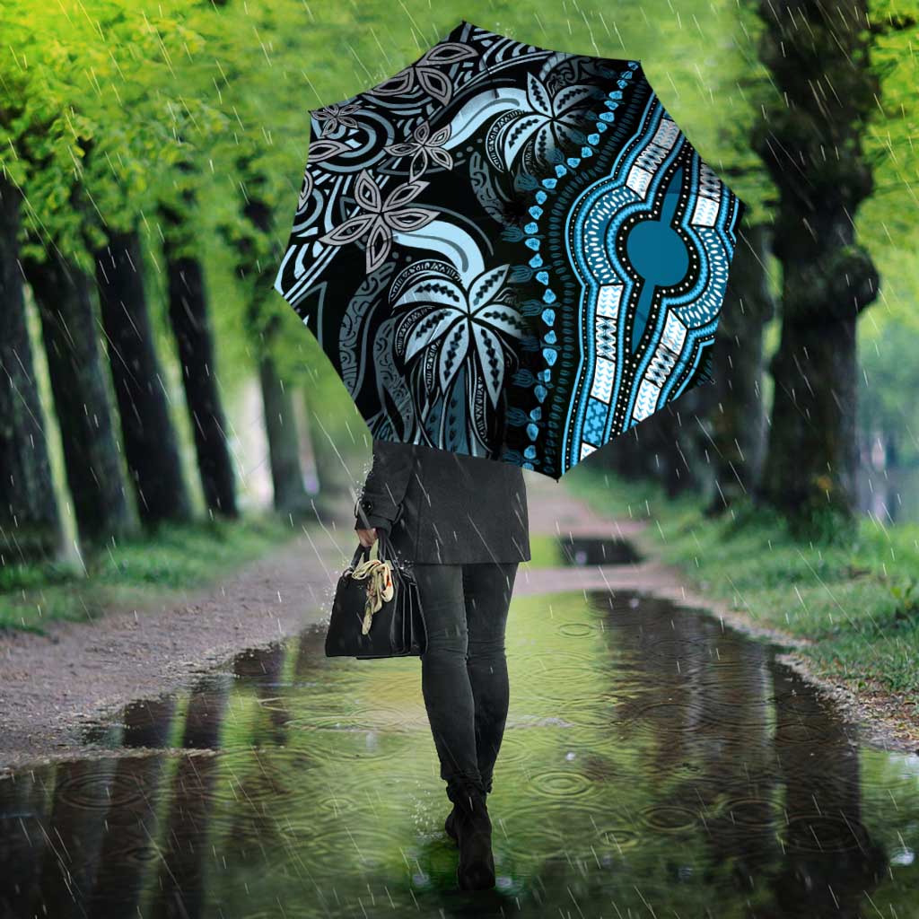 Polynesia Mixed African Dashiki Umbrella Afro-pacific Culture - Blue