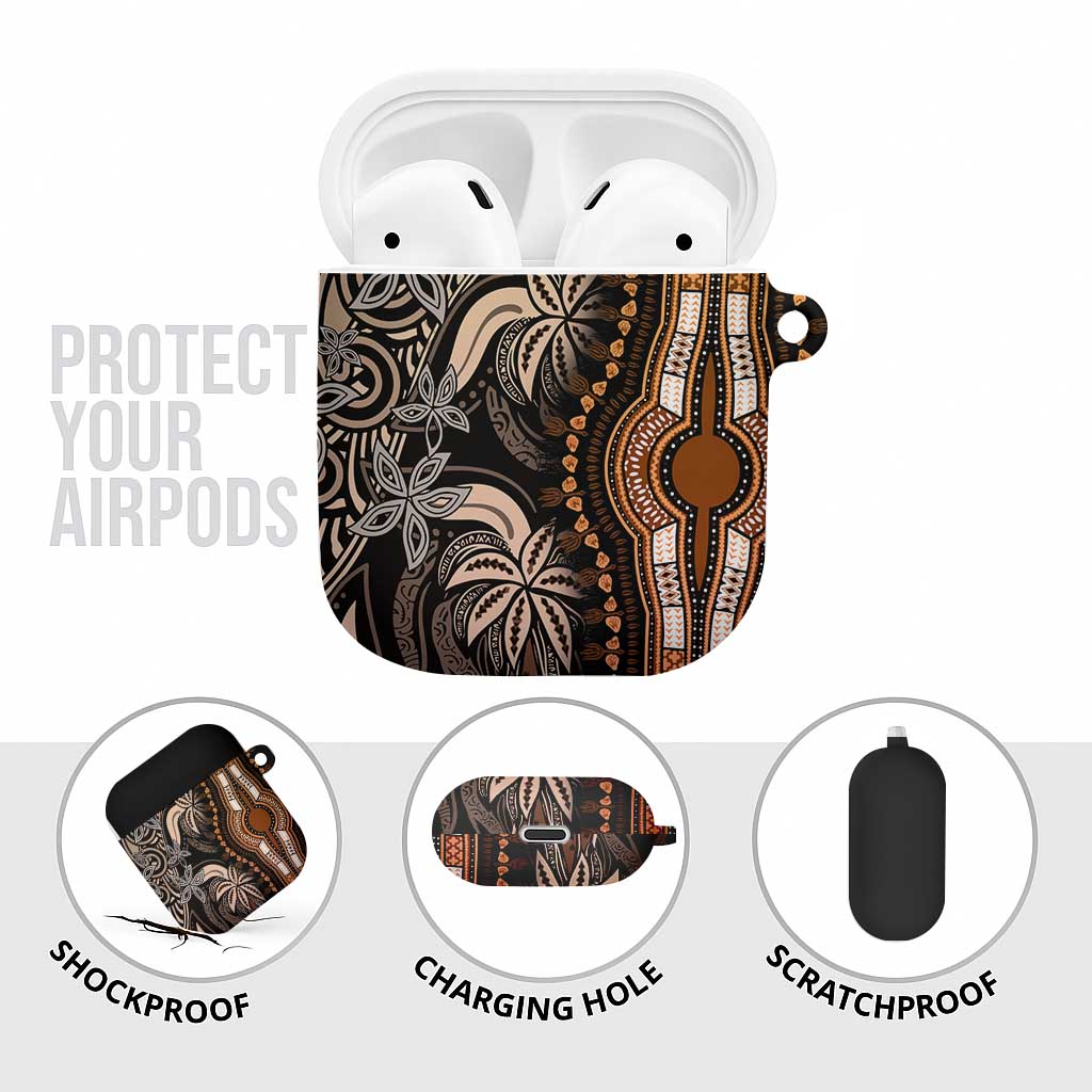 Polynesia Mixed African Dashiki AirPods Case Afro-pacific Culture - Gold