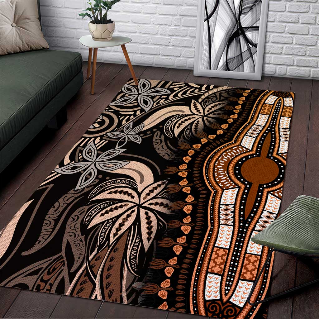 Polynesia Mixed African Dashiki Area Rug Afro-pacific Culture - Gold