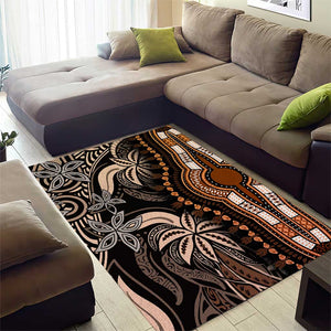 Polynesia Mixed African Dashiki Area Rug Afro-pacific Culture - Gold