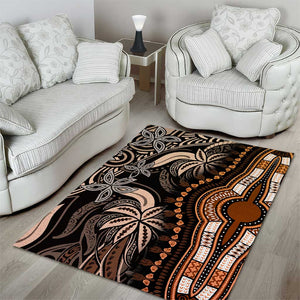 Polynesia Mixed African Dashiki Area Rug Afro-pacific Culture - Gold