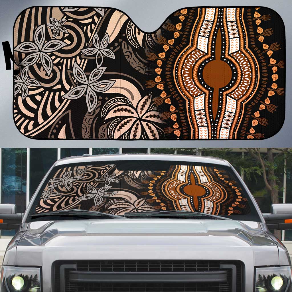 Polynesia Mixed African Dashiki Auto Sun Shade Afro-pacific Culture - Gold