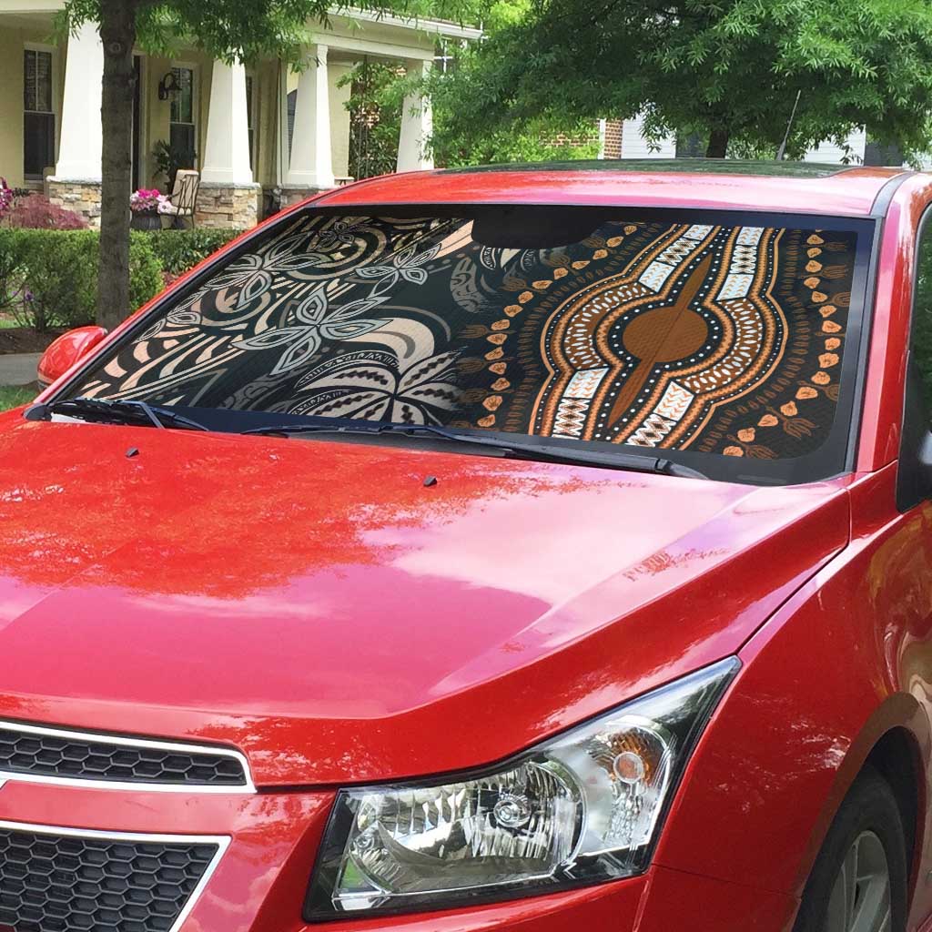 Polynesia Mixed African Dashiki Auto Sun Shade Afro-pacific Culture - Gold