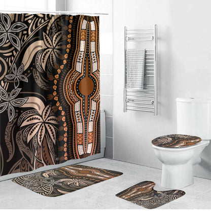 Polynesia Mixed African Dashiki Bathroom Set Afro-pacific Culture - Gold