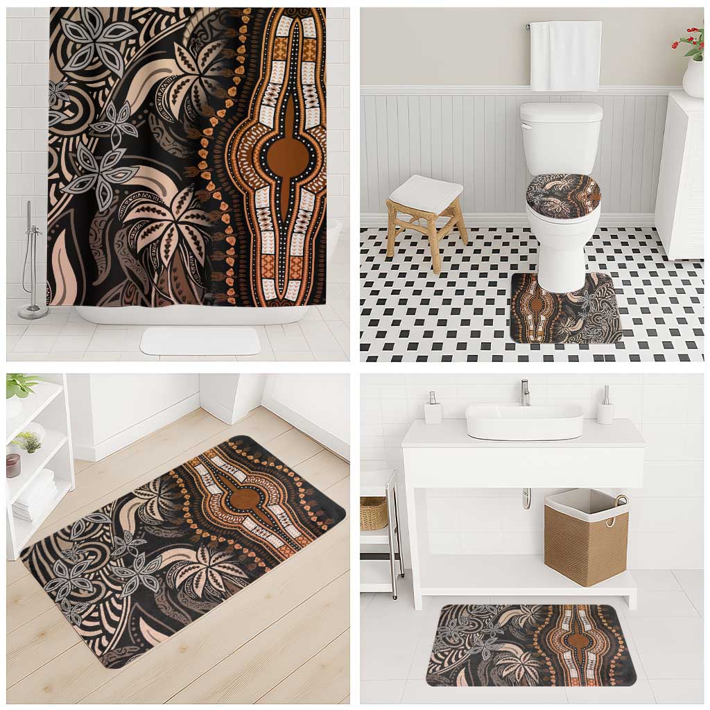 Polynesia Mixed African Dashiki Bathroom Set Afro-pacific Culture - Gold