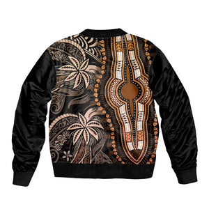 Polynesia Mixed African Dashiki Bomber Jacket Afro-pacific Culture - Gold